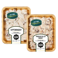 Noordertrots
kippenragout of
paddenstoelenragout